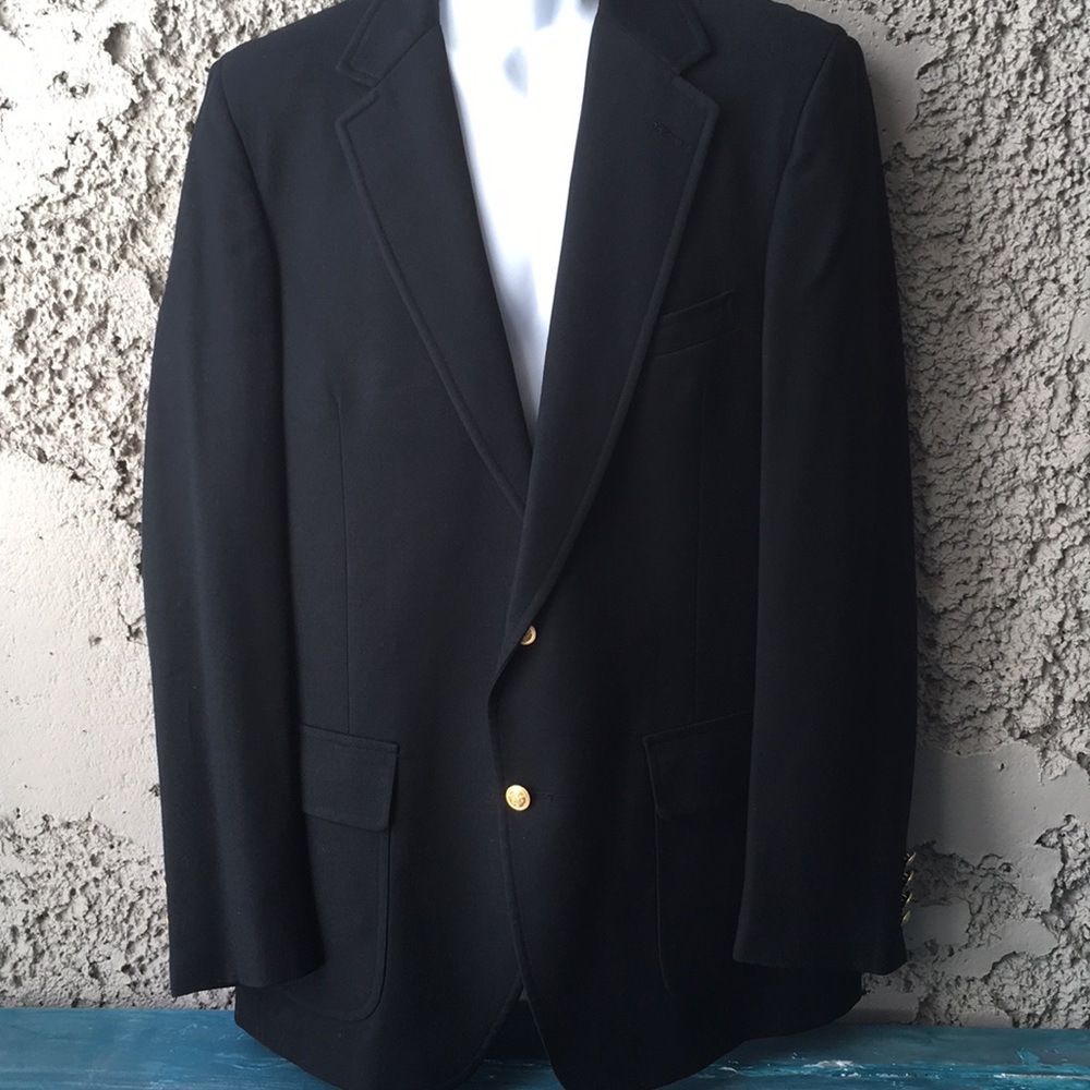 Lands End Black Lined sport suit jacket blazer L